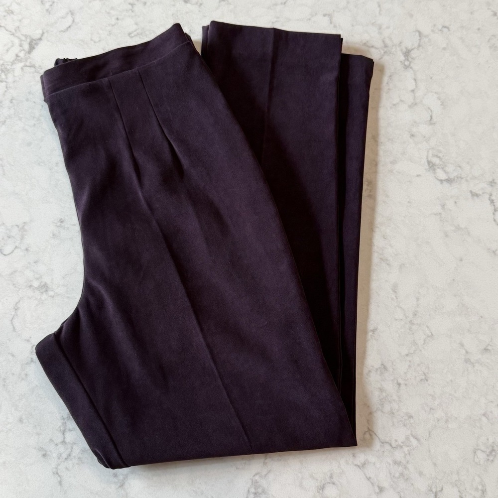 Vintage Eggplant Purple Velveteen High Rise Tapered Trouser Pants 8P